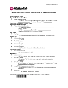 Transfusion Packed Red Blood Cells, Not Actively