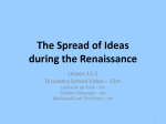 The Spread of Ideas during the Renaissance