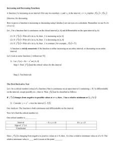 Increasing and Decreasing Function