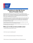 Questions to Ask My Doctor About Prostate Cancer