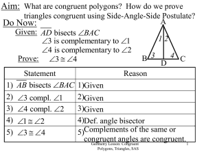 Congruent Polygons, SAS Postulate