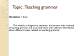 Teaching grammar - E-Learning/An