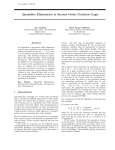 Quantifier Elimination in Second–Order Predicate Logic