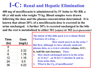 Lecture 8 (One compartment IV model for renal clearance