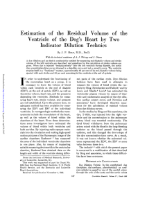 Estimation of the Residual Volume of the Ventricle of the Dog`s Heart