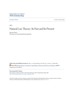 Natural Law Theory: Its Past and Its Present