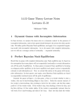 14.12 Game Theory Lecture Notes Lectures 15-18