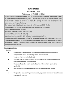 CLINICAL CASE (UREA CYCLE)