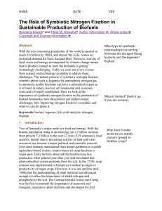 The Role of Symbiotic Nitrogen Fixation in Sustainable