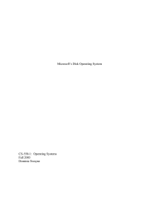 Microsoft`s Disk Operating System CS-550