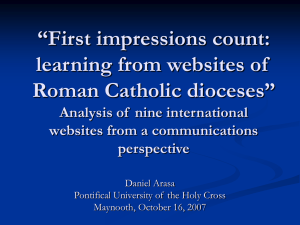 “First impressions count: learning from websites of Roman Catholic