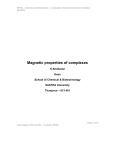 Magnetic properties of complexes