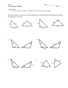 6-6 Congruent Triangles