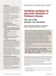 Identifying candidates for deep brain stimulation in Parkinson`s