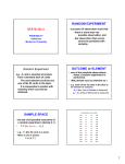 RANDOM EXPERIMENT OUTCOME or ELEMENT SAMPLE SPACE