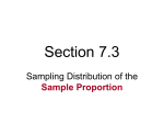 7.3 Sampling Distributions of the Sample Proportion