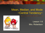Mean, Median and Mode