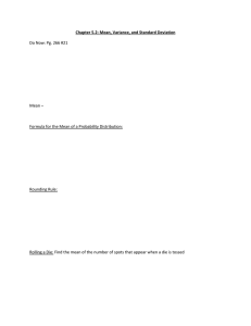 Chapter 5.2: Mean, Variance, and Standard Deviation