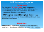 Class 3.23 MIPS Assembly Syntax. Example Program