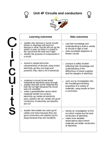 Unit 4F Circuits and conductors