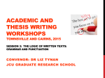 Academic Writing Workshop Series 1 2015_Session 3