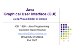 Java Graphical User Interface (GUI) using Visual Editor in