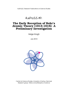RePoSS #9: The Early Reception of Bohr`s Atomic Theory (1913