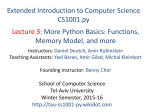 Extended Introduction to Computer Science CS1001.py Lecture 3