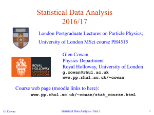 Statistical Data Analysis 2016/17