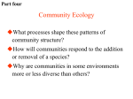 Chapter 17 Factors Influencing the Structure of Communities
