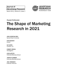 The Shape of Marketing Research in 2021