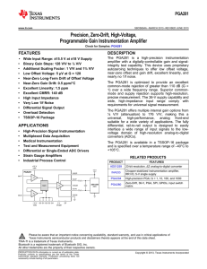 Precision, Zero-Drift, High-Voltage, Programmable Gain