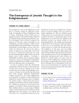 The Emergence of Jewish Thought in the Enlightenment