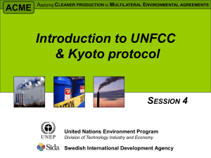 Introduction to UNFCCC and Kyoto protocol