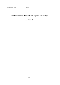 Fundamentals of Theoretical Organic Chemistry Lecture 1