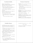 Formalizing Probability Choosing the Sample Space Probability