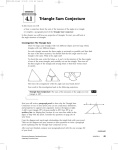 Triangle Sum Conjecture, Isosceles Triangles, Triangle Inequalities