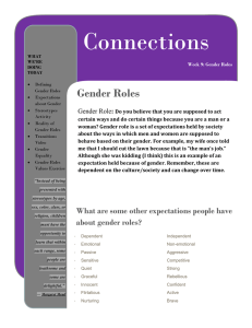 Gender Roles Worksheet