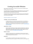 Checklist for Creating Accessible Websites