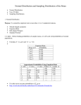 Normal Distribution and Sampling Distribution of the Mean