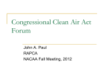 Congressional Clean Air Act Forum - National Association of Clean