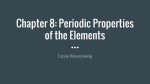 Lizzie Rosenzweig 8.1-8.3- Periodic Properties of the Elements