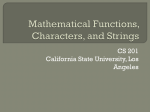 Mathematical Functions, Characters, and Strings - csns