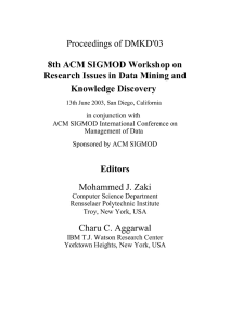 8th ACM SIGMOD Workshop on Research Issues in Data Mining