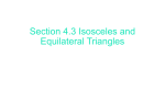 Section 4.3 Isosceles and Equilateral Triangles
