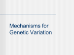 Mechanisms for Genetic Variation