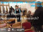 Forum Theatre: Performance as Research?