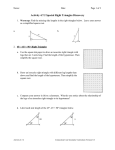 Activity 4.7.2 Special Right Triangles Discovery