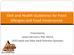 Dietary Guidelines for Food Allergies and Food Intolerances