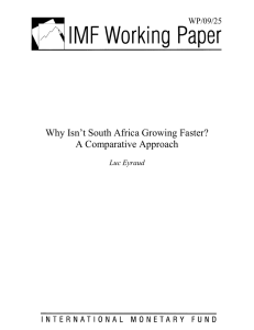 Why Isn`t South Africa Growing Faster? A Comparative Approach